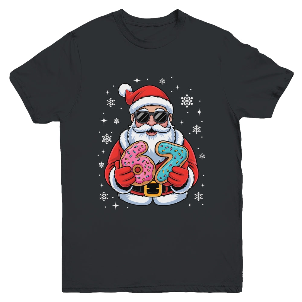 Funny Santa 67 Ice Cream Drip Christmas Xmas Teens Boys Kids Youth Shirt | siriusteestore