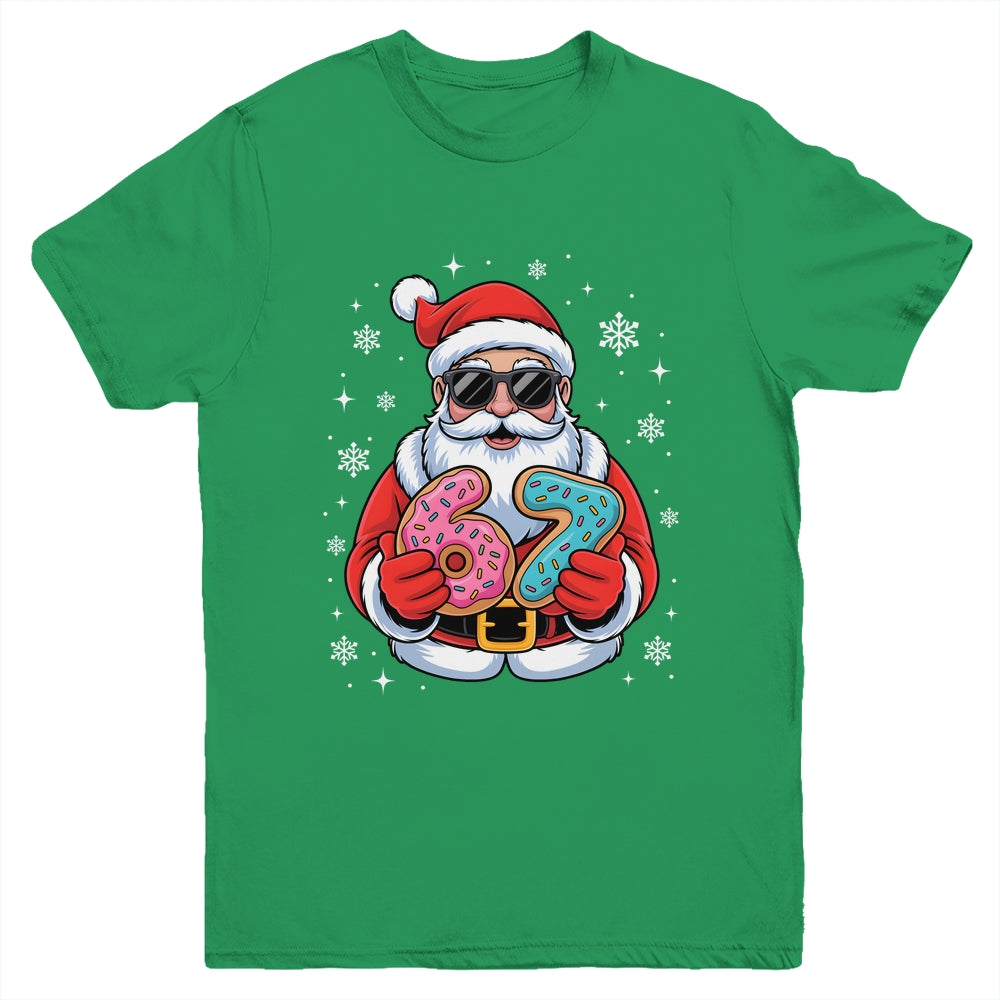Funny Santa 67 Ice Cream Drip Christmas Xmas Teens Boys Kids Youth Shirt | siriusteestore