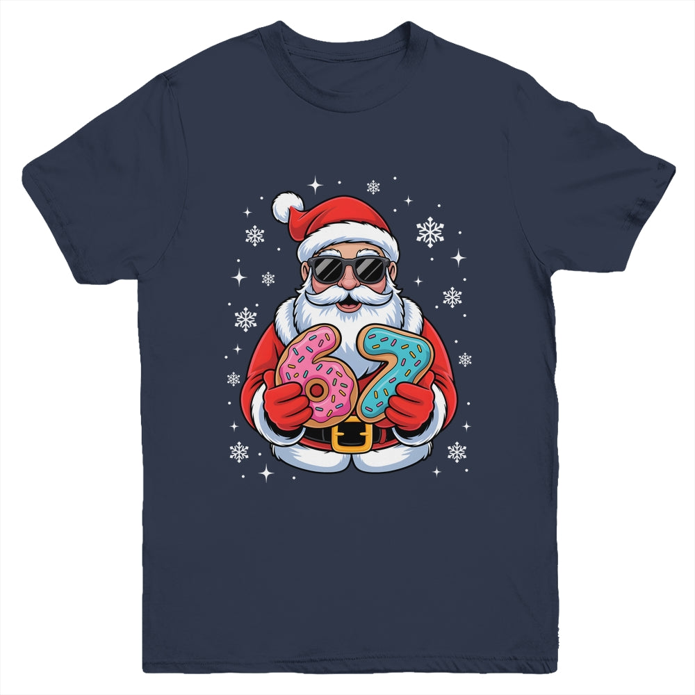 Funny Santa 67 Ice Cream Drip Christmas Xmas Teens Boys Kids Youth Shirt | siriusteestore