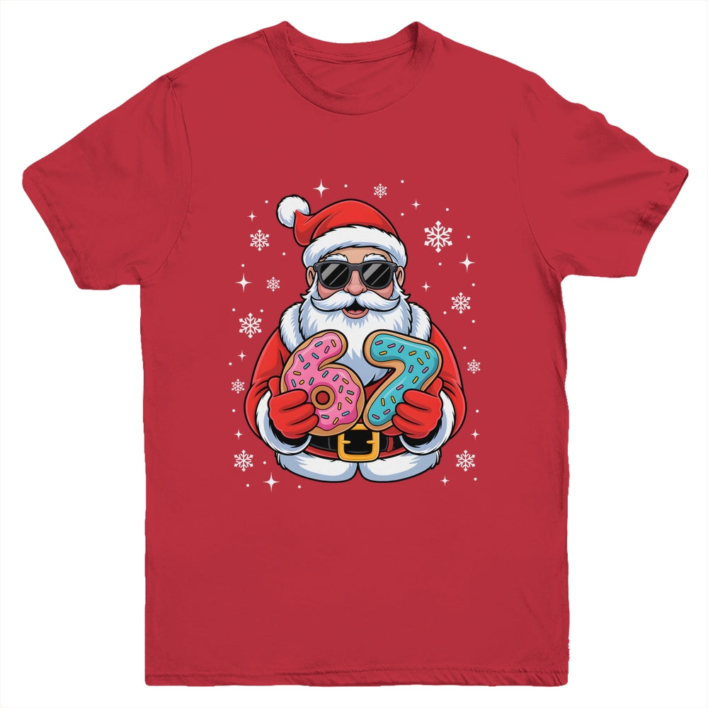 Funny Santa 67 Ice Cream Drip Christmas Xmas Teens Boys Kids Youth Shirt | siriusteestore