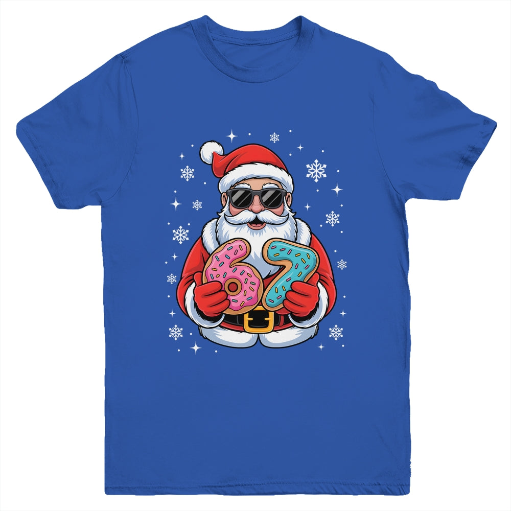 Funny Santa 67 Ice Cream Drip Christmas Xmas Teens Boys Kids Youth Shirt | siriusteestore