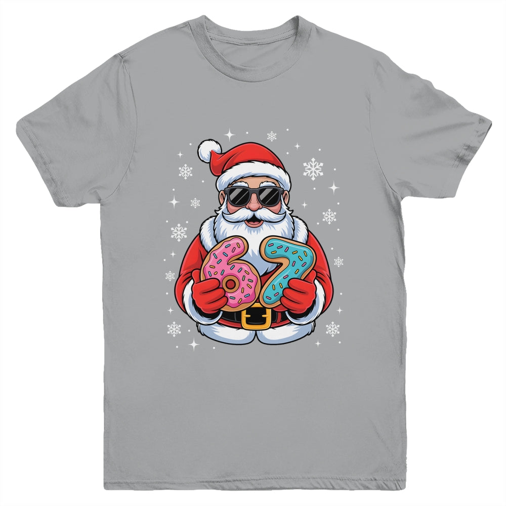 Funny Santa 67 Ice Cream Drip Christmas Xmas Teens Boys Kids Youth Shirt | siriusteestore