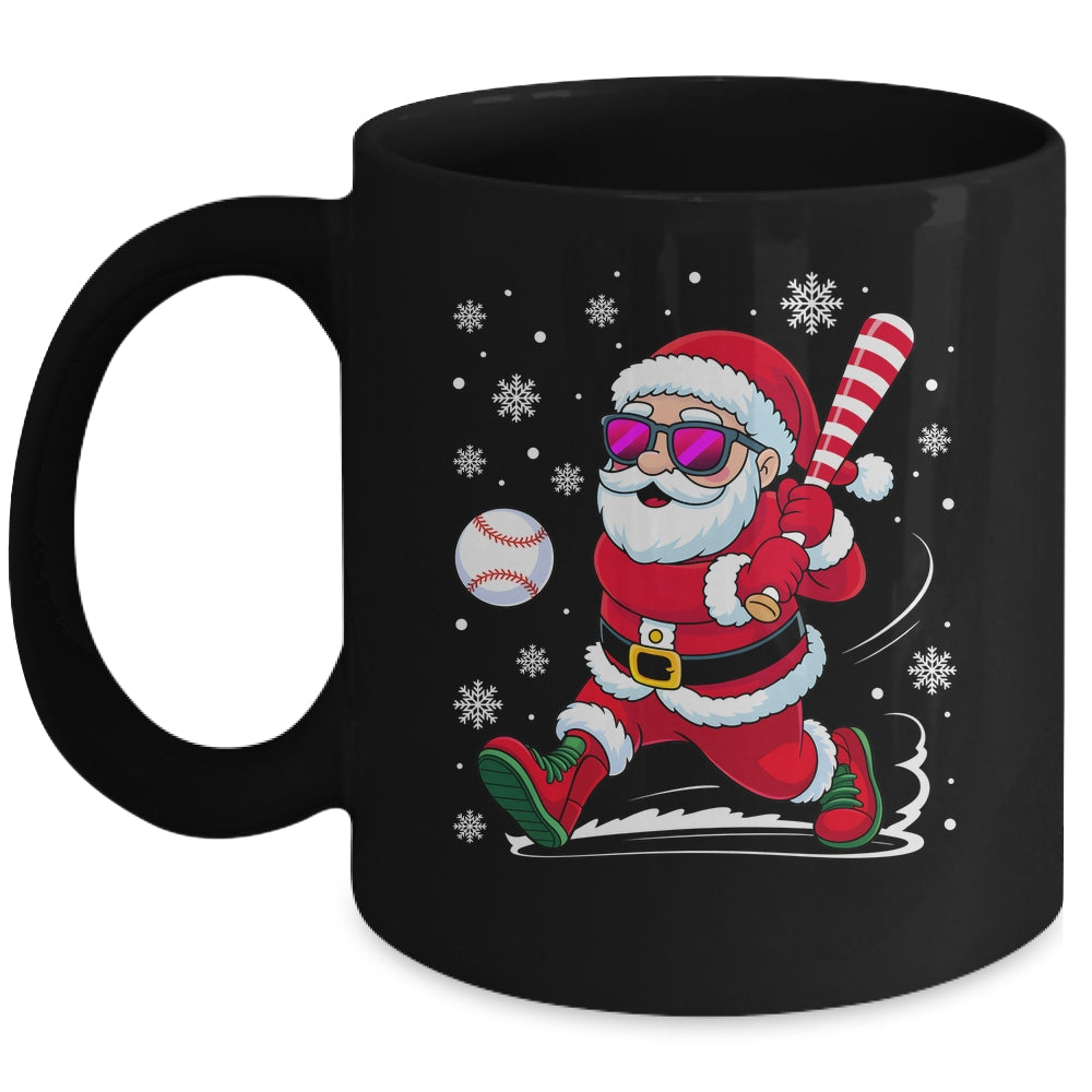 Funny Santa Baseball Christmas Xmas Men Boy Santa Holiday Mug | siriusteestore