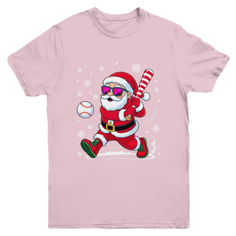 Funny Santa Baseball Christmas Xmas Men Boy Santa Holiday Youth Shirt | siriusteestore