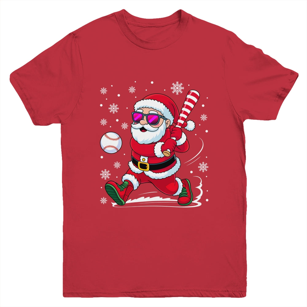 Funny Santa Baseball Christmas Xmas Men Boy Santa Holiday Youth Shirt | siriusteestore