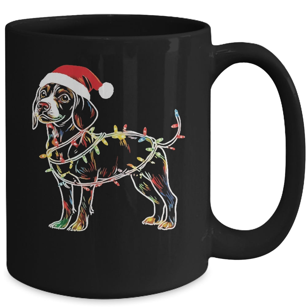 Funny Santa Beagle Retriever Christmas Lights Dog Lover Mug | siriusteestore
