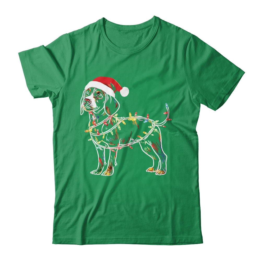 Funny Santa Beagle Retriever Christmas Lights Dog Lover Shirt & Sweatshirt | siriusteestore