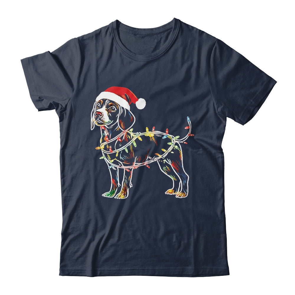 Funny Santa Beagle Retriever Christmas Lights Dog Lover Shirt & Sweatshirt | siriusteestore