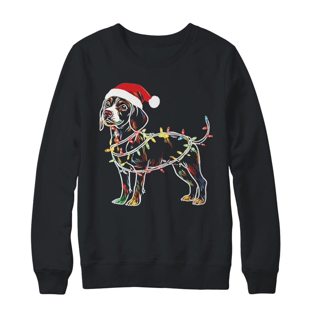 Funny Santa Beagle Retriever Christmas Lights Dog Lover Shirt & Sweatshirt | siriusteestore
