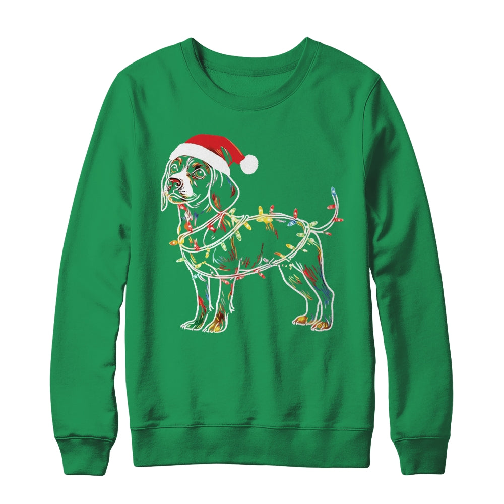 Funny Santa Beagle Retriever Christmas Lights Dog Lover Shirt & Sweatshirt | siriusteestore
