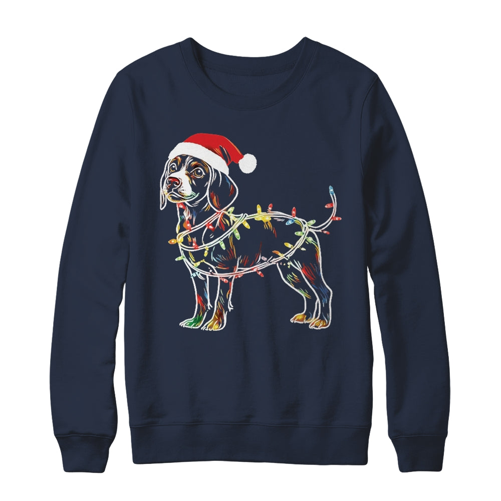 Funny Santa Beagle Retriever Christmas Lights Dog Lover Shirt & Sweatshirt | siriusteestore