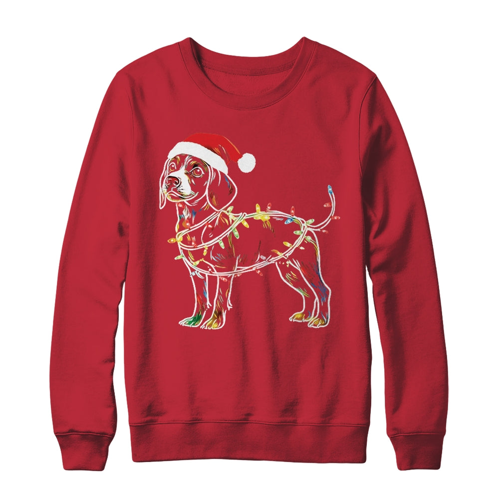 Funny Santa Beagle Retriever Christmas Lights Dog Lover Shirt & Sweatshirt | siriusteestore