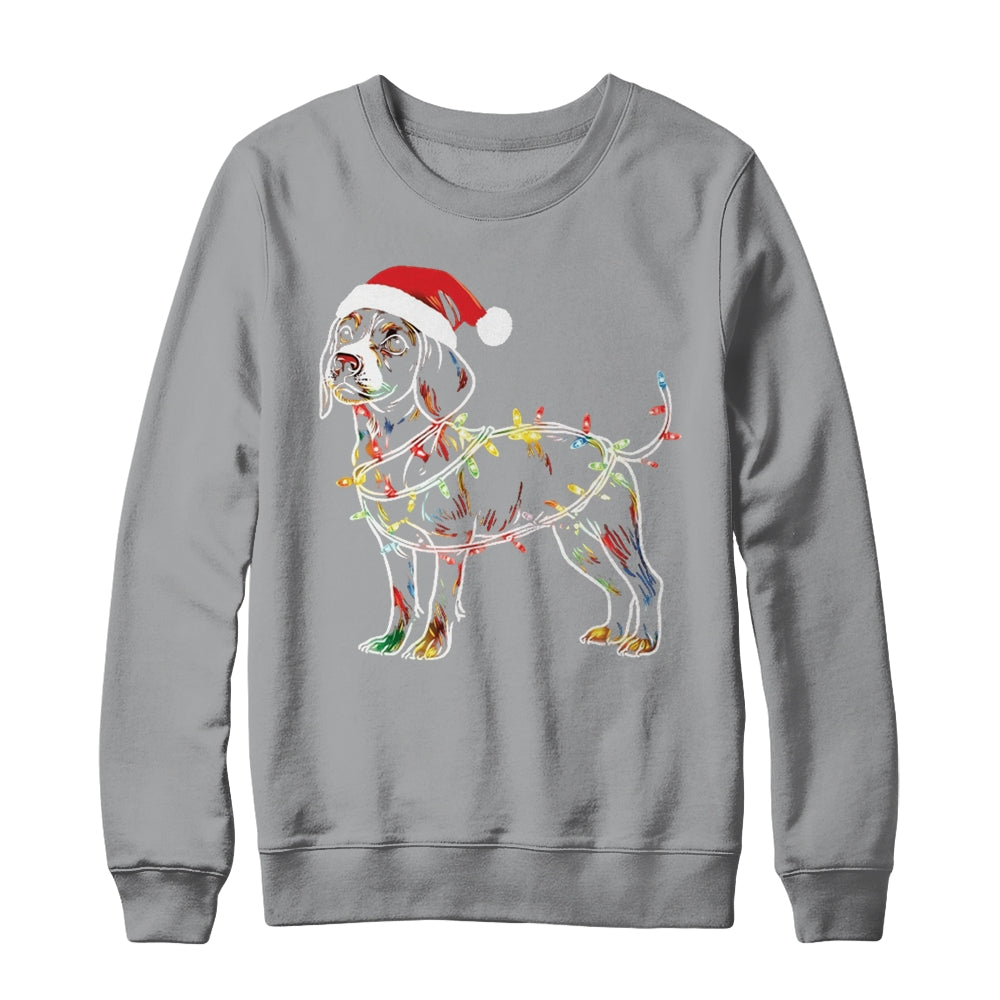 Funny Santa Beagle Retriever Christmas Lights Dog Lover Shirt & Sweatshirt | siriusteestore