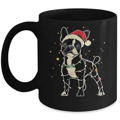 Funny Santa Boston Terrier Retriever Christmas Lights Dog Lover Mug | siriusteestore