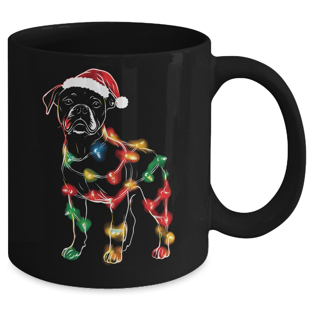 Funny Santa Boxer Retriever Christmas Lights Dog Lover Mug | siriusteestore