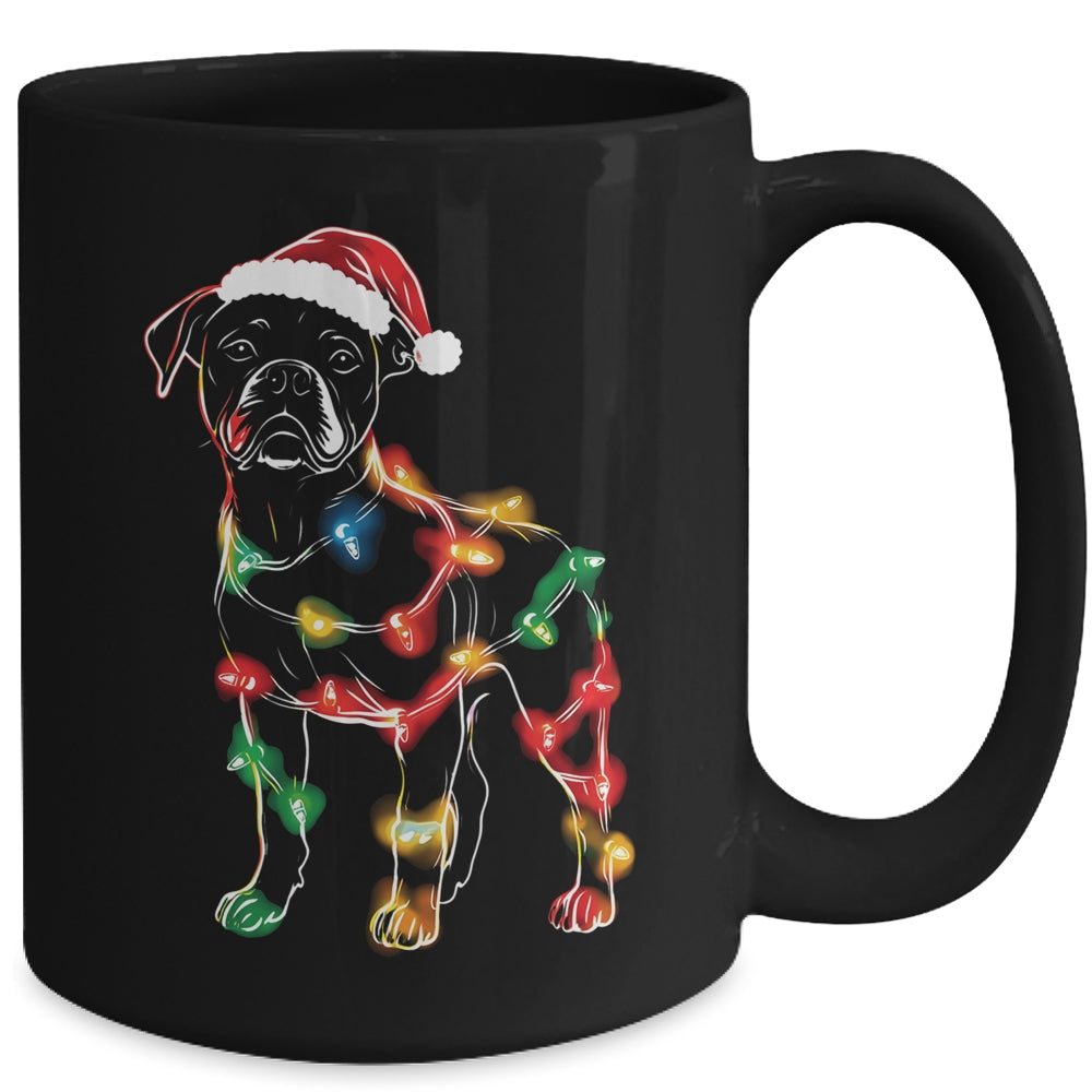 Funny Santa Boxer Retriever Christmas Lights Dog Lover Mug | siriusteestore