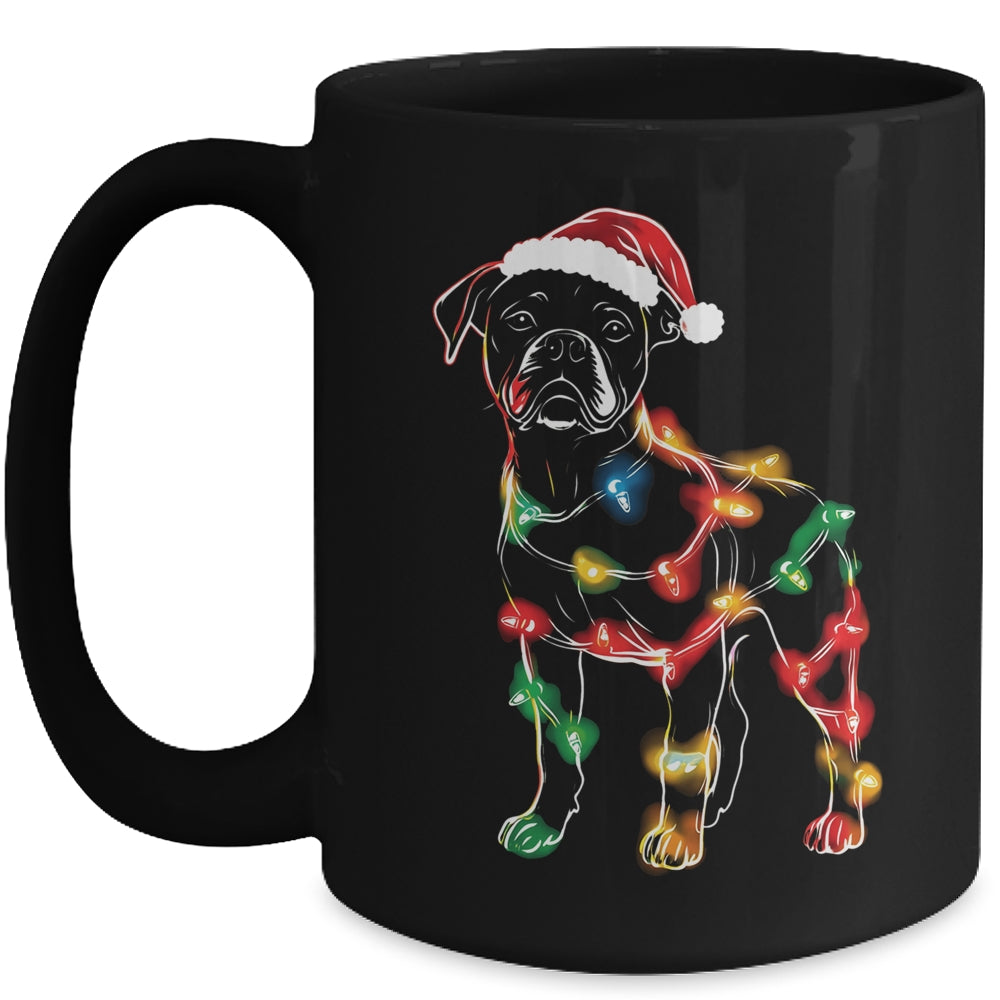 Funny Santa Boxer Retriever Christmas Lights Dog Lover Mug | siriusteestore