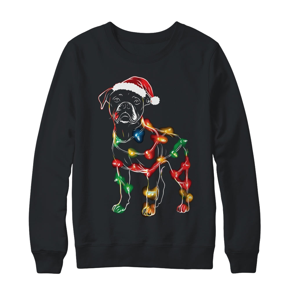 Funny Santa Boxer Retriever Christmas Lights Dog Lover Shirt & Sweatshirt | siriusteestore