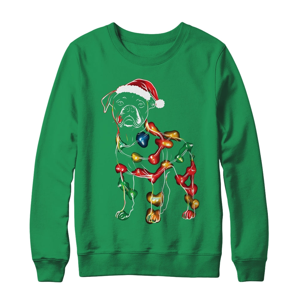 Funny Santa Boxer Retriever Christmas Lights Dog Lover Shirt & Sweatshirt | siriusteestore