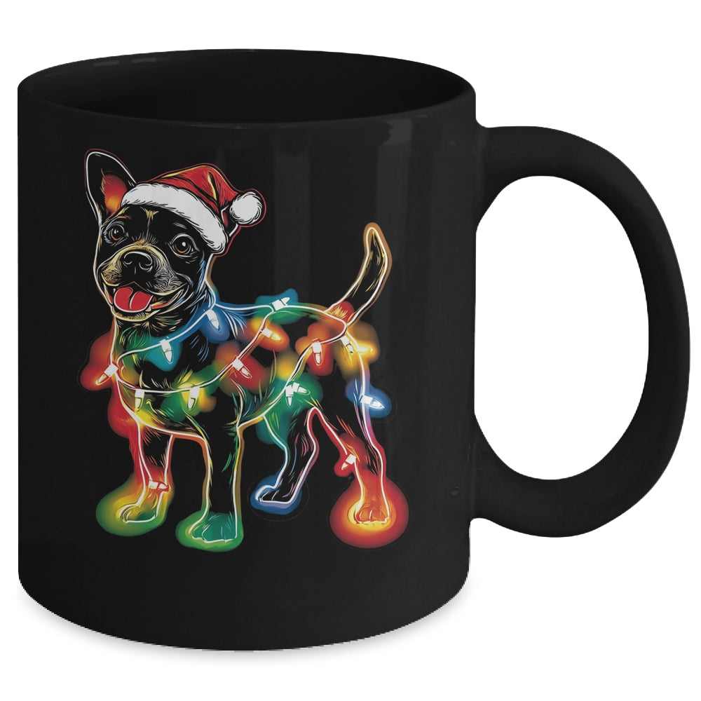 Funny Santa Bull Terrier Retriever Christmas Lights Dog Lover Mug | siriusteestore
