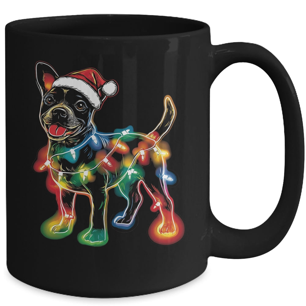 Funny Santa Bull Terrier Retriever Christmas Lights Dog Lover Mug | siriusteestore