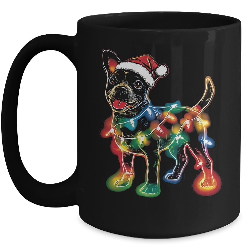 Funny Santa Bull Terrier Retriever Christmas Lights Dog Lover Mug | siriusteestore