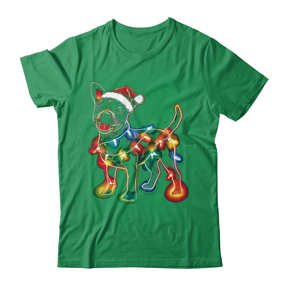 Funny Santa Bull Terrier Retriever Christmas Lights Dog Lover Shirt & Sweatshirt | siriusteestore
