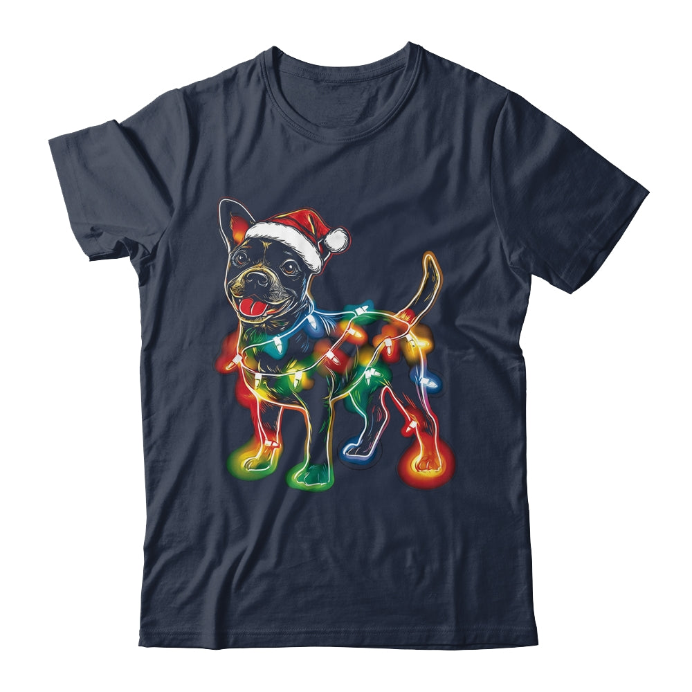Funny Santa Bull Terrier Retriever Christmas Lights Dog Lover Shirt & Sweatshirt | siriusteestore