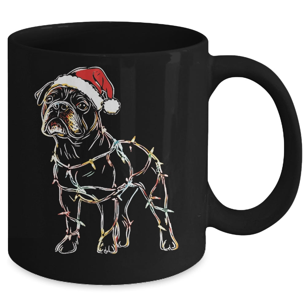 Funny Santa Bulldog Retriever Christmas Lights Dog Lover Mug | siriusteestore