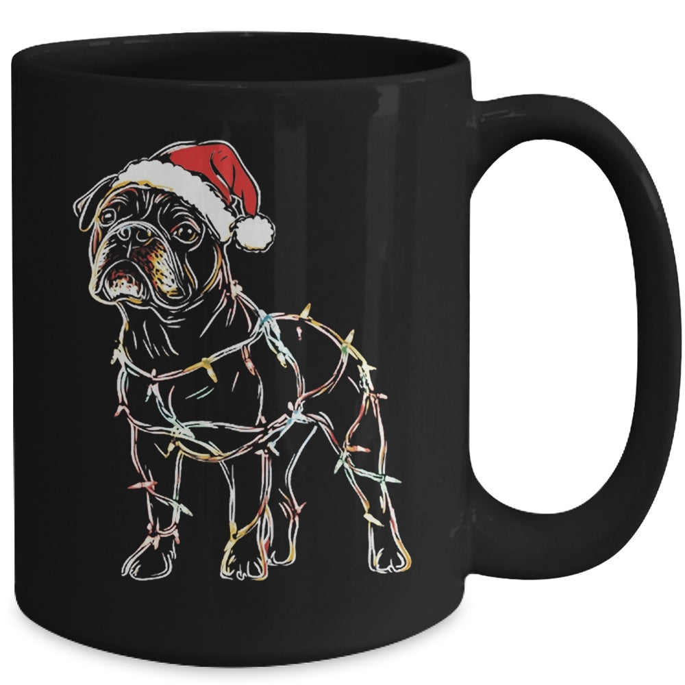 Funny Santa Bulldog Retriever Christmas Lights Dog Lover Mug | siriusteestore