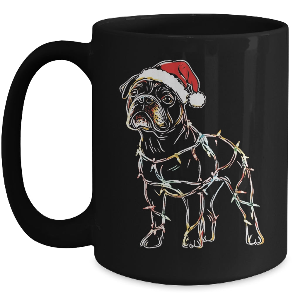 Funny Santa Bulldog Retriever Christmas Lights Dog Lover Mug | siriusteestore