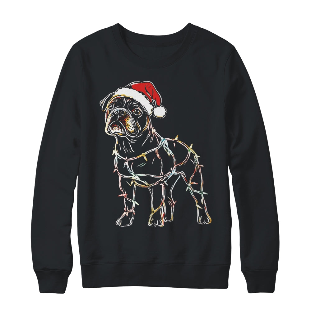 Funny Santa Bulldog Retriever Christmas Lights Dog Lover Shirt & Sweatshirt | siriusteestore