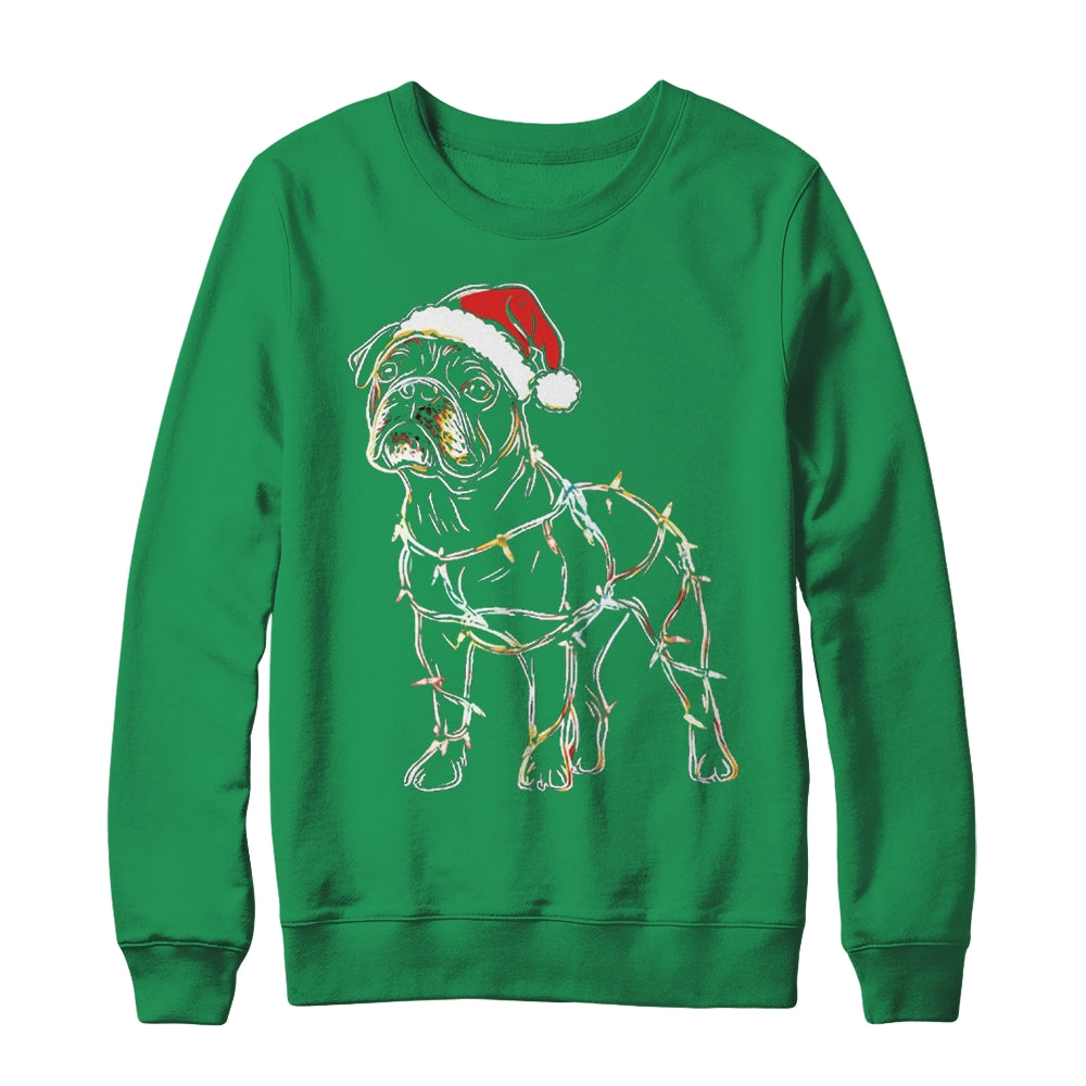 Funny Santa Bulldog Retriever Christmas Lights Dog Lover Shirt & Sweatshirt | siriusteestore