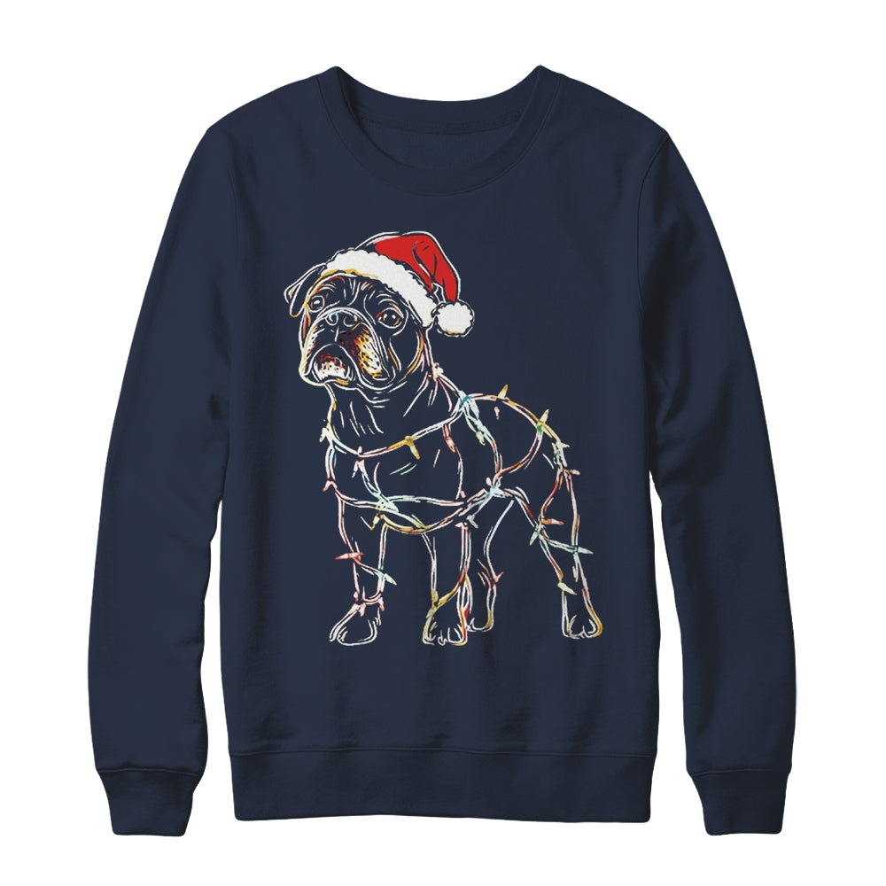 Funny Santa Bulldog Retriever Christmas Lights Dog Lover Shirt & Sweatshirt | siriusteestore