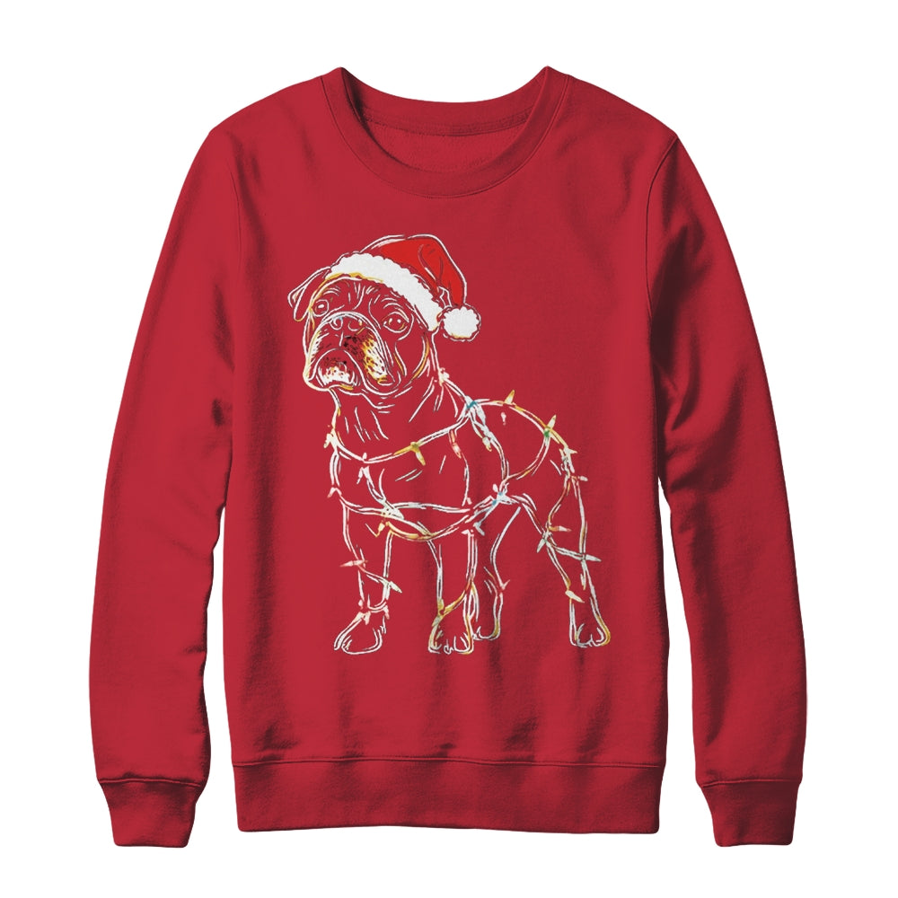 Funny Santa Bulldog Retriever Christmas Lights Dog Lover Shirt & Sweatshirt | siriusteestore