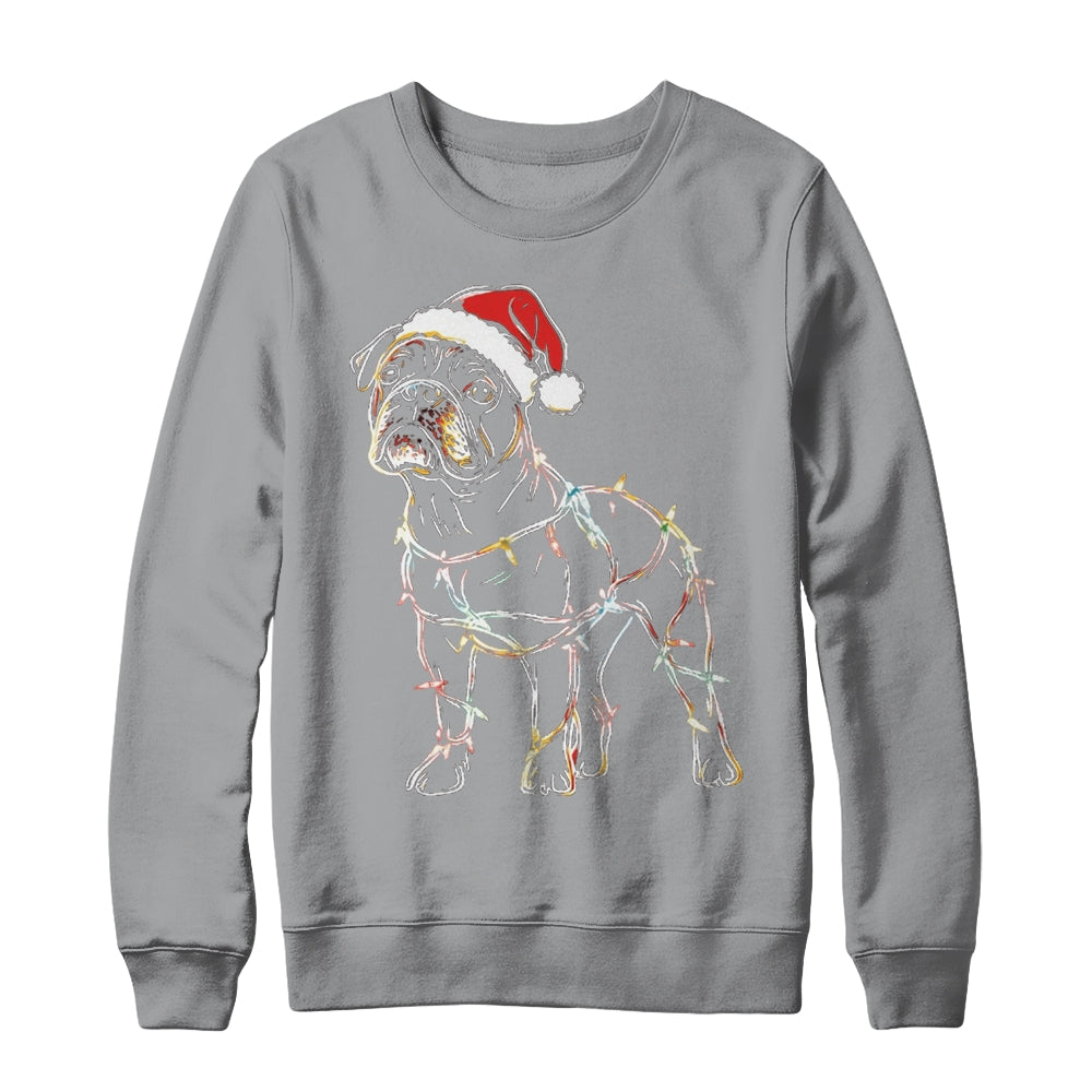 Funny Santa Bulldog Retriever Christmas Lights Dog Lover Shirt & Sweatshirt | siriusteestore