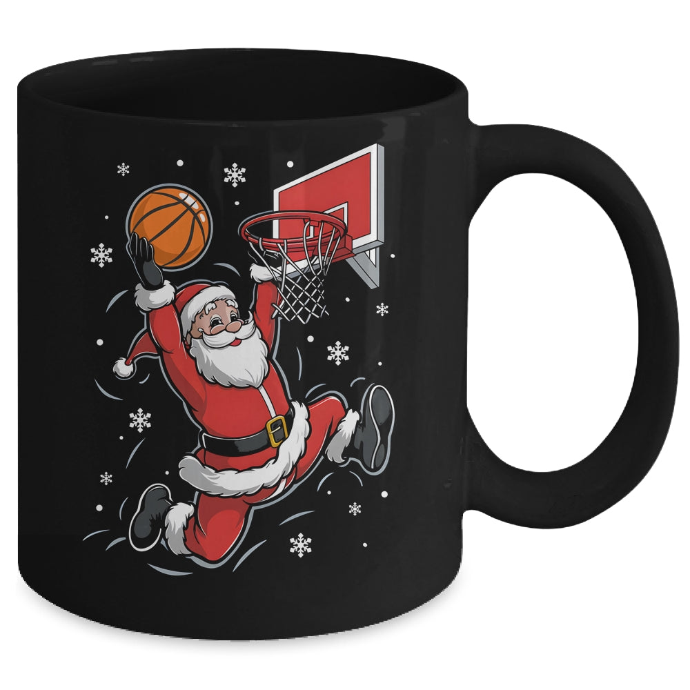 Funny Santa Claus Playing Basketball Merry Christmas Boys Mug | siriusteestore