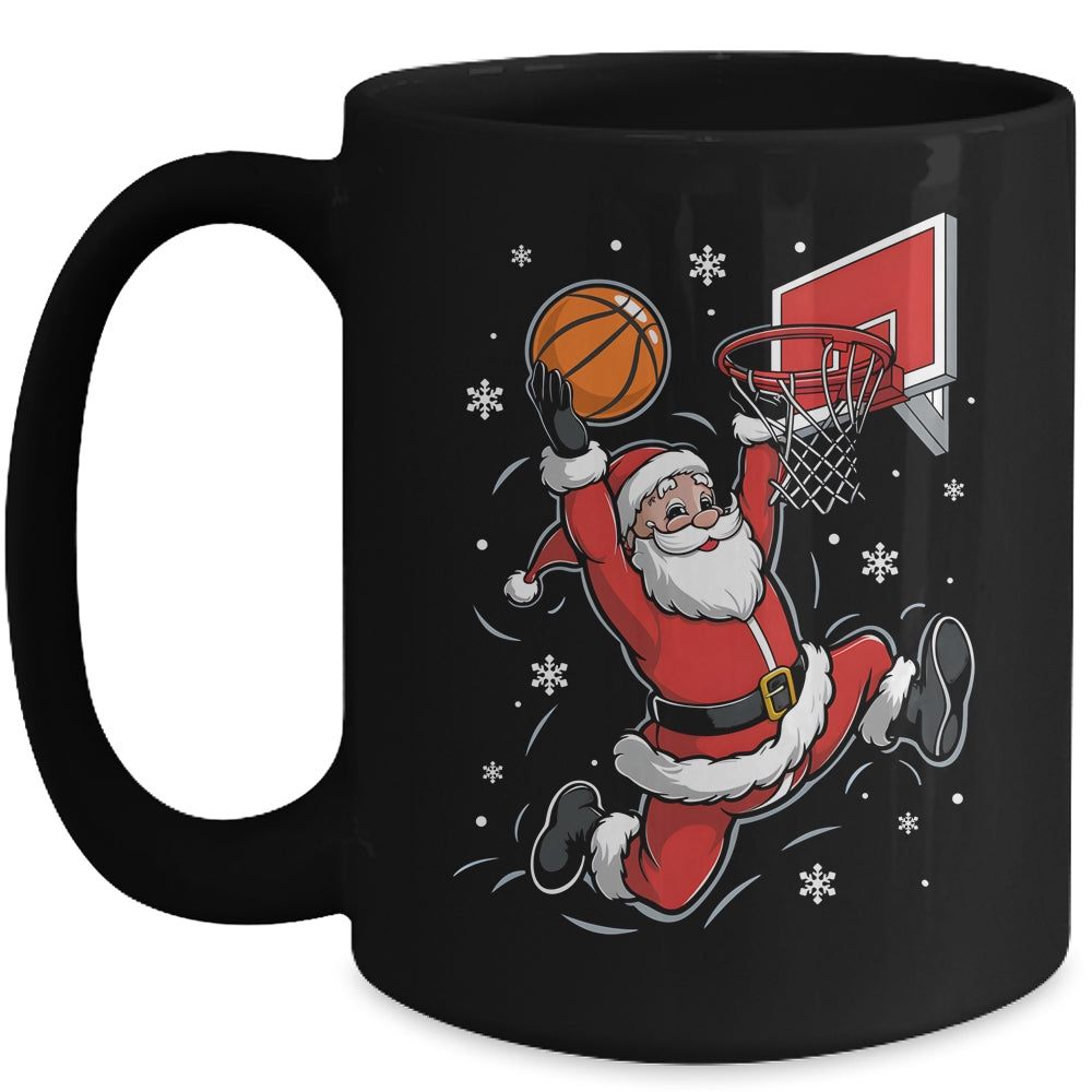 Funny Santa Claus Playing Basketball Merry Christmas Boys Mug | siriusteestore