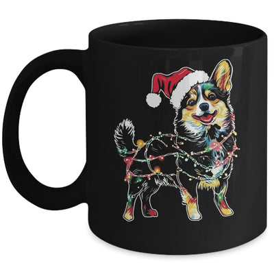 Funny Santa Corgi Retriever Christmas Lights Dog Lover Mug | siriusteestore