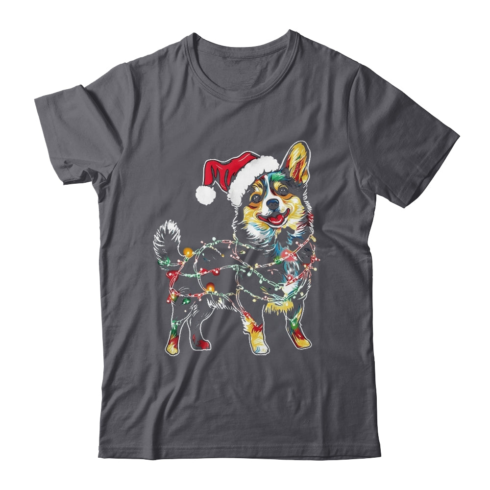 Funny Santa Corgi Retriever Christmas Lights Dog Lover Shirt & Sweatshirt | siriusteestore