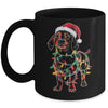 Funny Santa Dachshund Retriever Christmas Lights Dog Lover Mug | siriusteestore