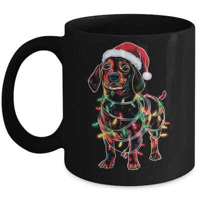 Funny Santa Dachshund Retriever Christmas Lights Dog Lover Mug | siriusteestore