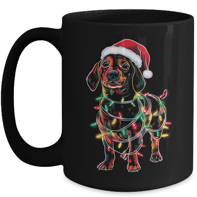 Funny Santa Dachshund Retriever Christmas Lights Dog Lover Mug | siriusteestore
