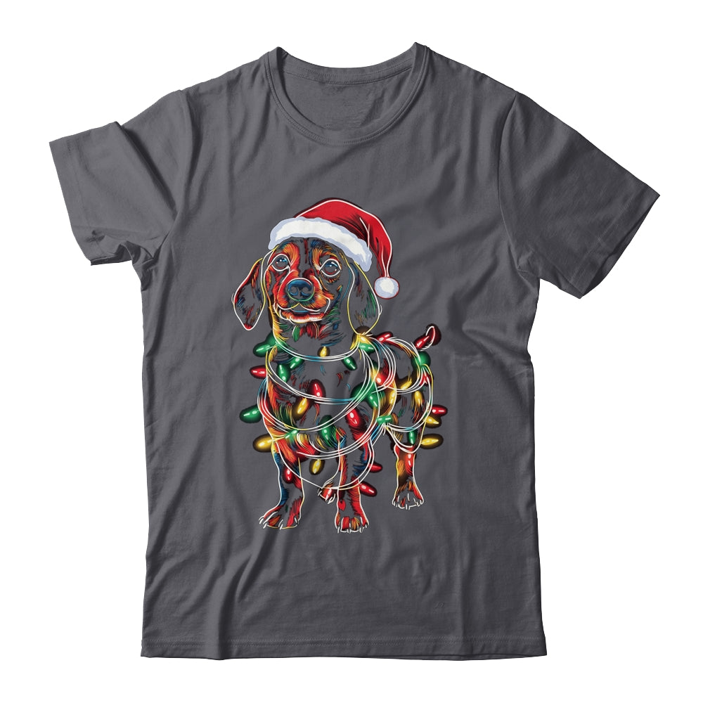 Funny Santa Dachshund Retriever Christmas Lights Dog Lover Shirt & Sweatshirt | siriusteestore