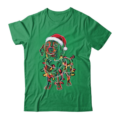 Funny Santa Dachshund Retriever Christmas Lights Dog Lover Shirt & Sweatshirt | siriusteestore