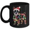 Funny Santa French Bulldog Retriever Christmas Lights Dog Lover Mug | siriusteestore