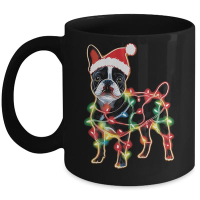 Funny Santa French Bulldog Retriever Christmas Lights Dog Lover Mug | siriusteestore