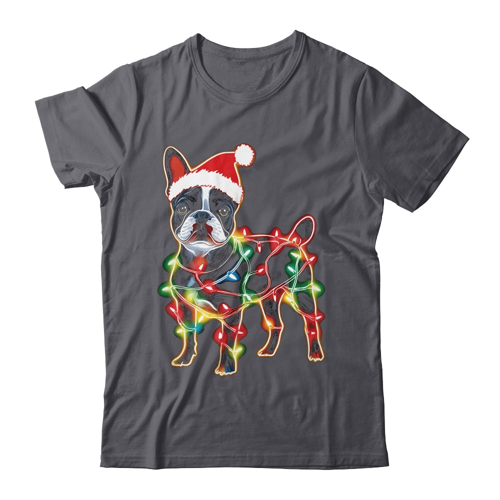 Funny Santa French Bulldog Retriever Christmas Lights Dog Lover Shirt & Sweatshirt | siriusteestore