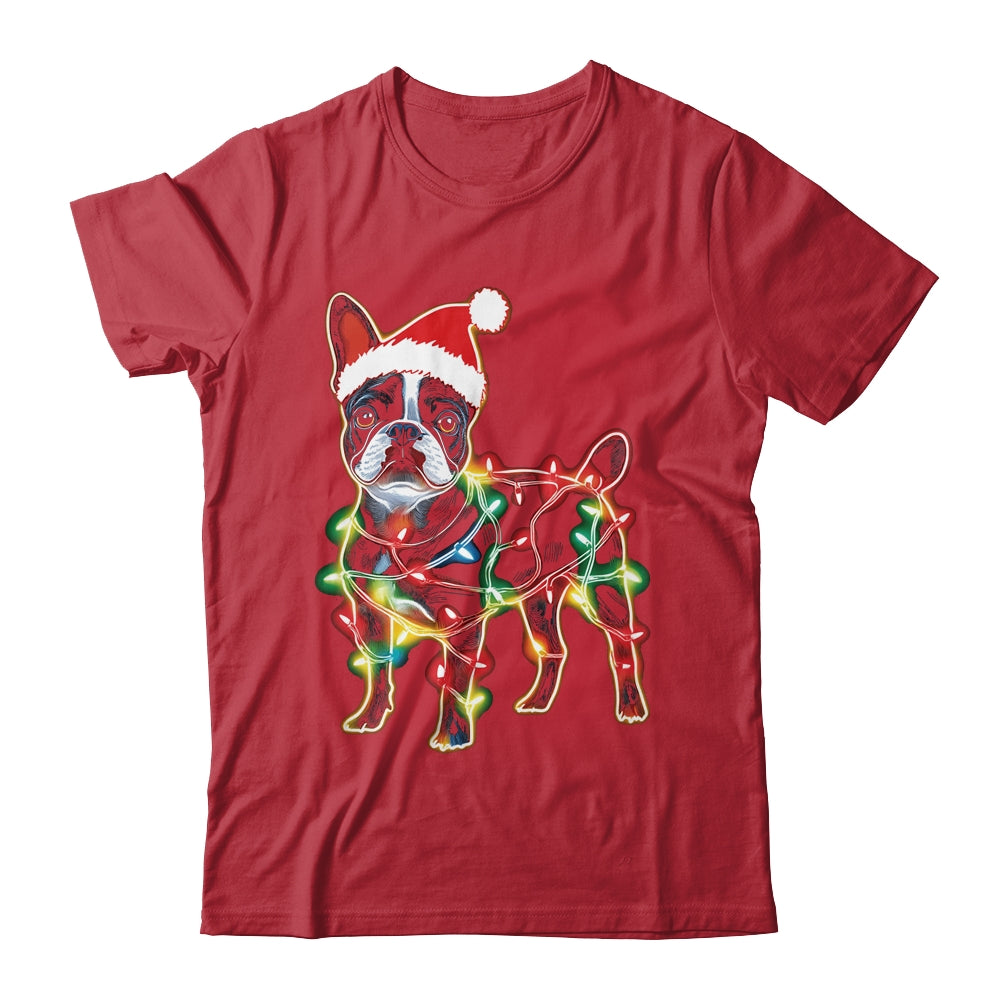 Funny Santa French Bulldog Retriever Christmas Lights Dog Lover Shirt & Sweatshirt | siriusteestore