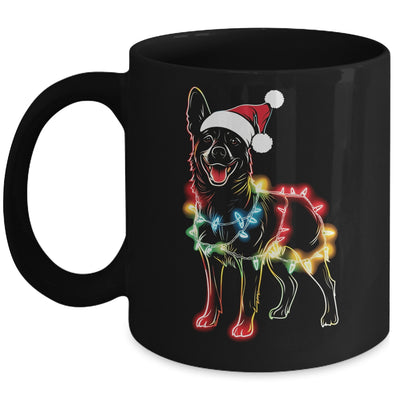 Funny Santa German Shepherd Retriever Christmas Lights Dog Lover Mug | siriusteestore